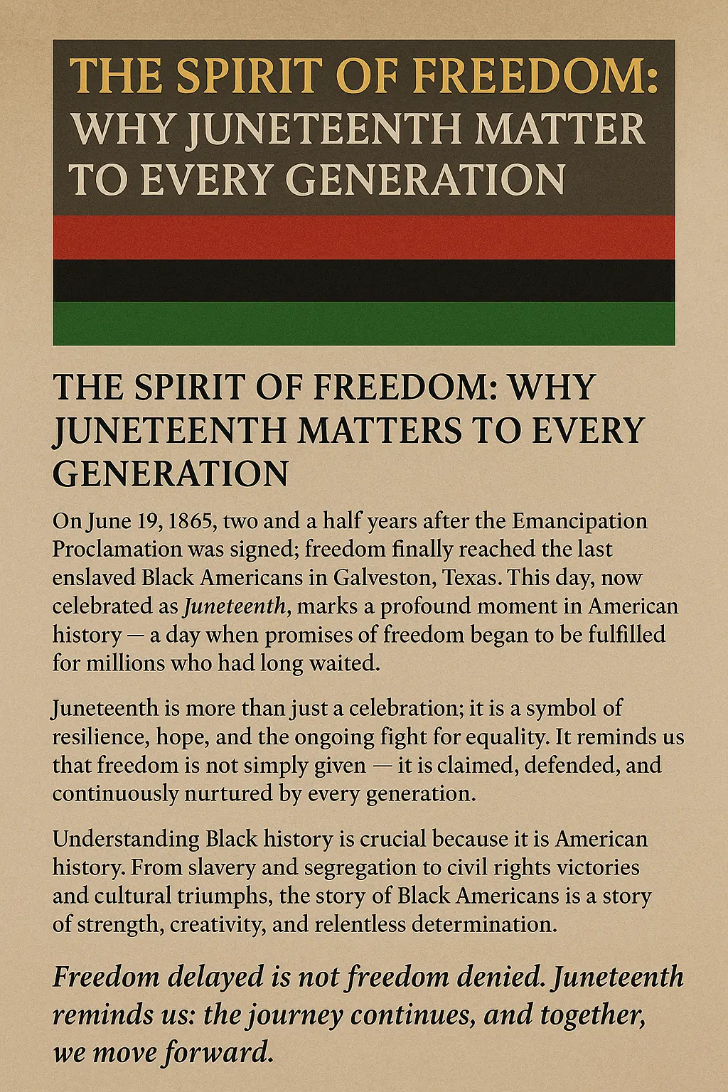 Why Juneteenth Matters to Every Generation